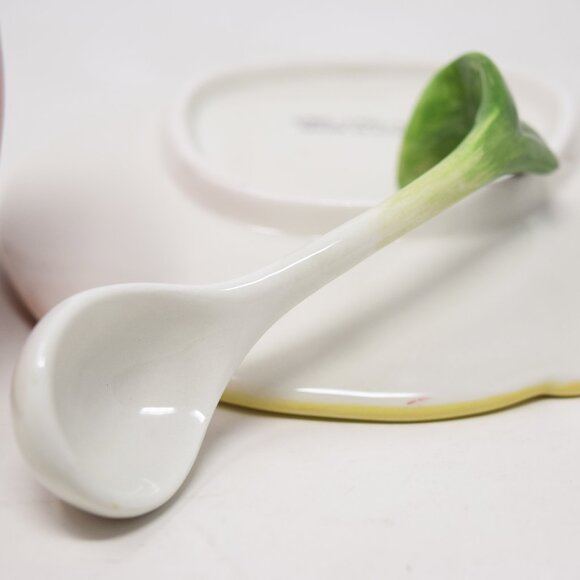 VTG Apple Shaped Jam Jar Lid Plate Spoon Cottagecore Farmhouse Granny Condiment - Picture 9 of 15